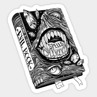 Spellbook. Evil book. black magic. Necronomicon Sticker